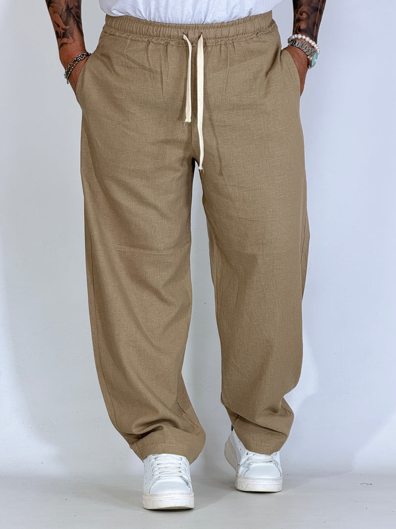Pantalaccio in lino balloon beige KANTO