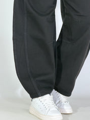 Pantalone nero balloon cotone