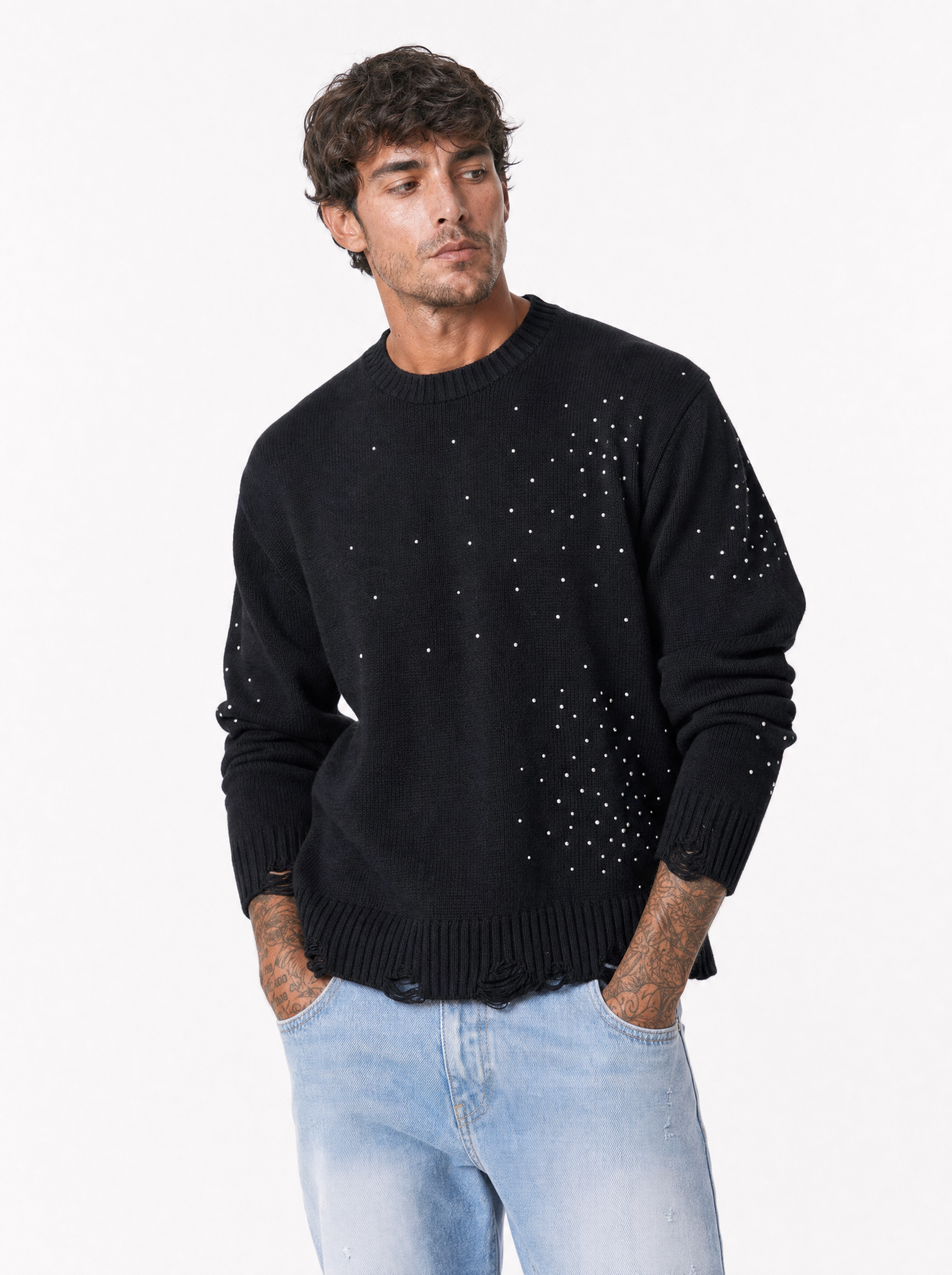 Girocollo strass nero ADSTPG003