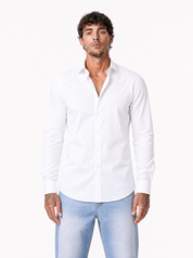 Camicia basic collo francese bianca F60