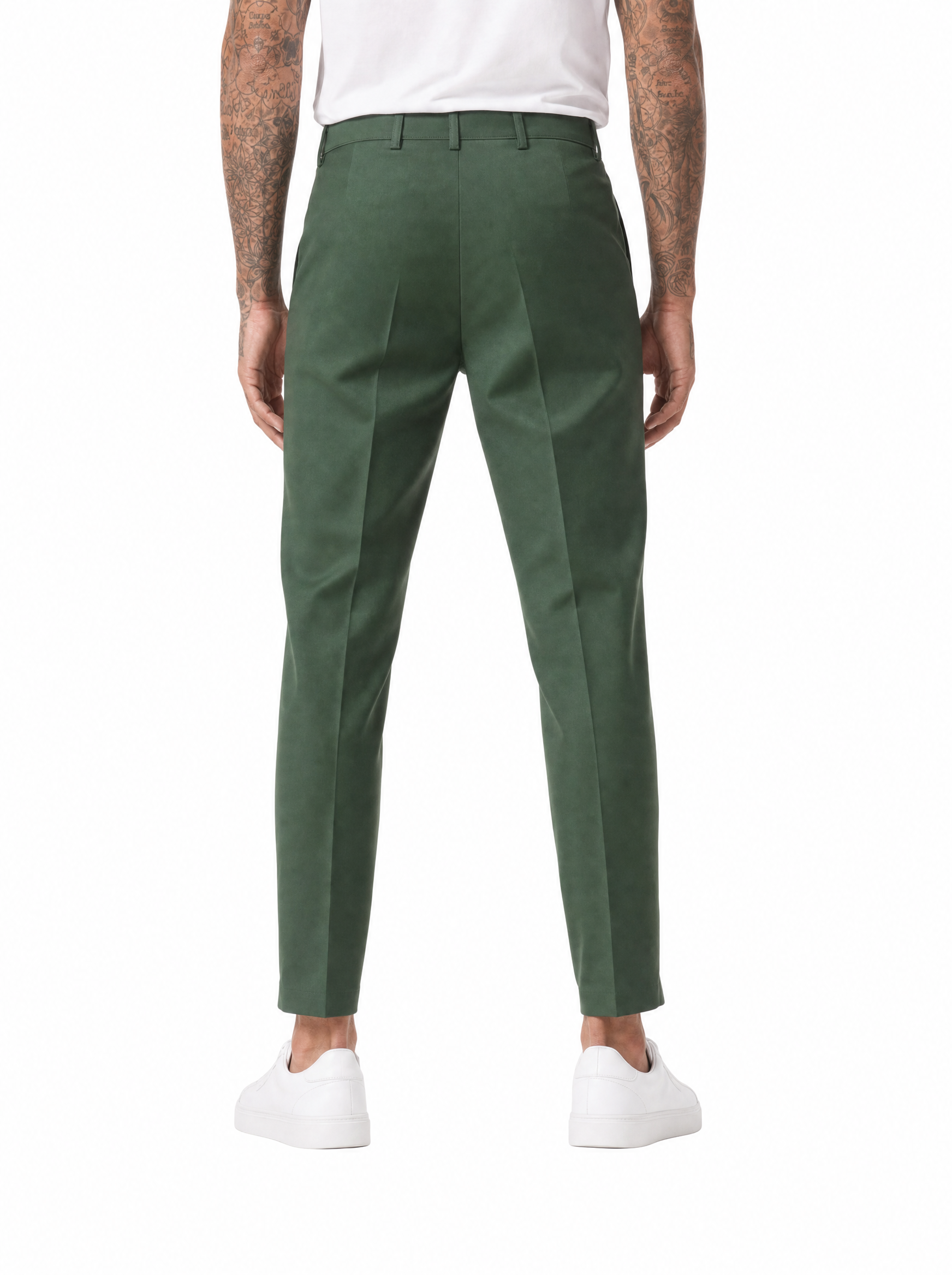 Pantalone abbottonatura laterale verde ADFS31