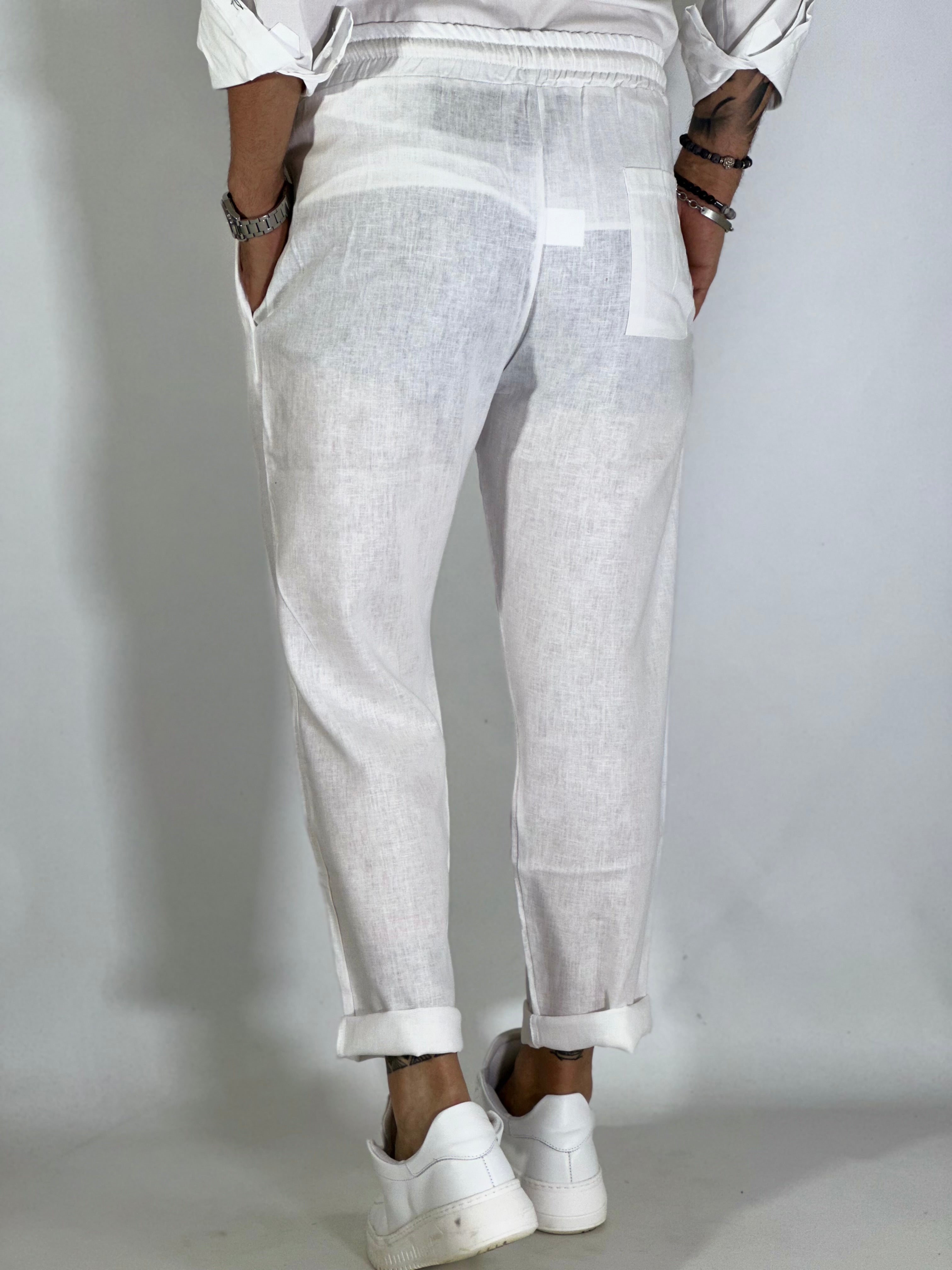 Pantalaccio lino bianco CS4012E