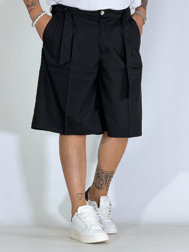 Bermudone con cintura nero GI202506