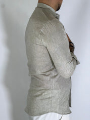 Camicia migliaccio coreana lino SALVIA