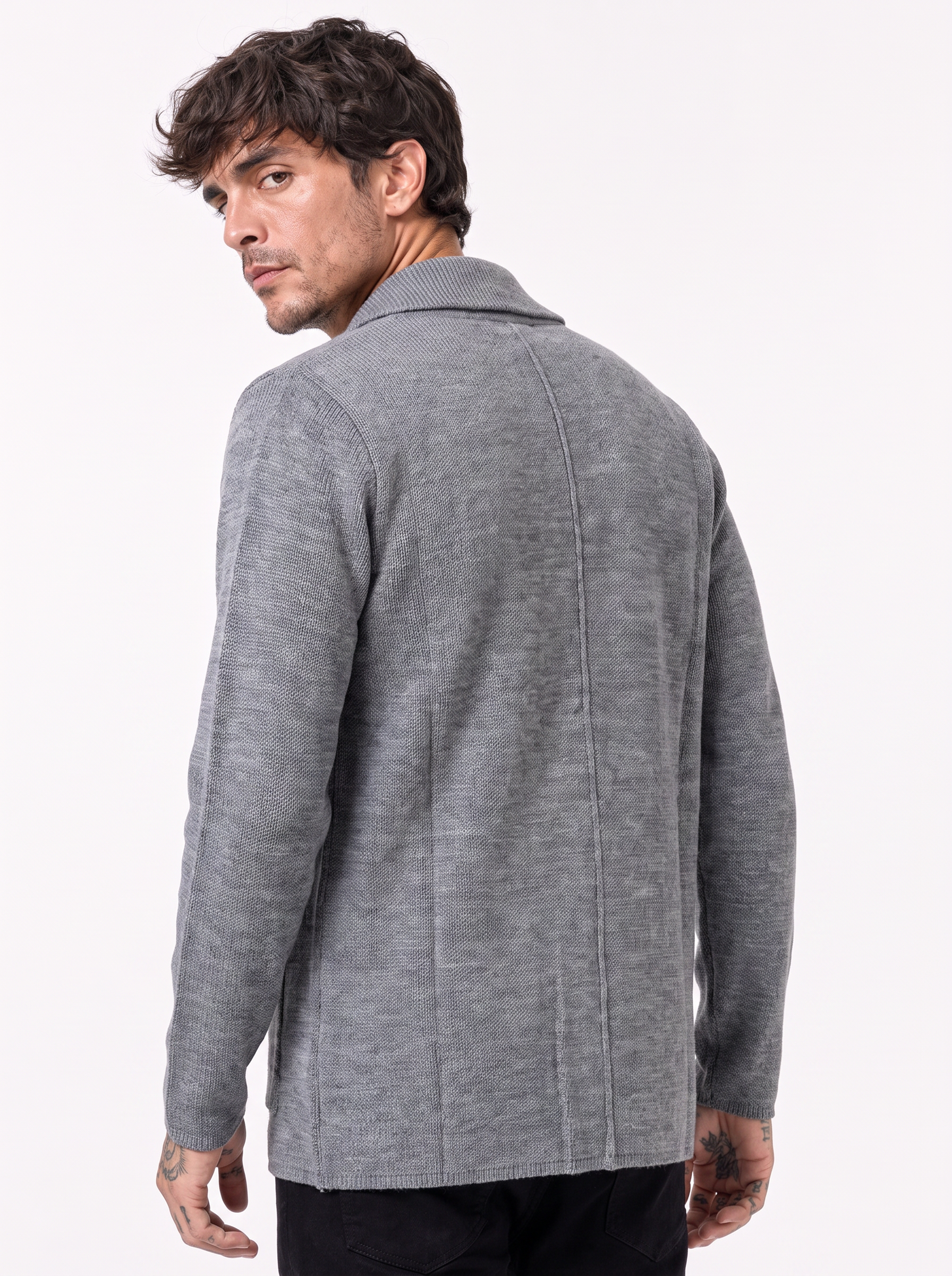 PARKER cardigan pochette grigio