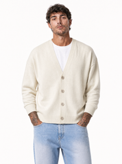 Cardigan spalla scesa ivory white W86022