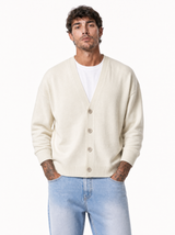 Cardigan spalla scesa ivory white W86022