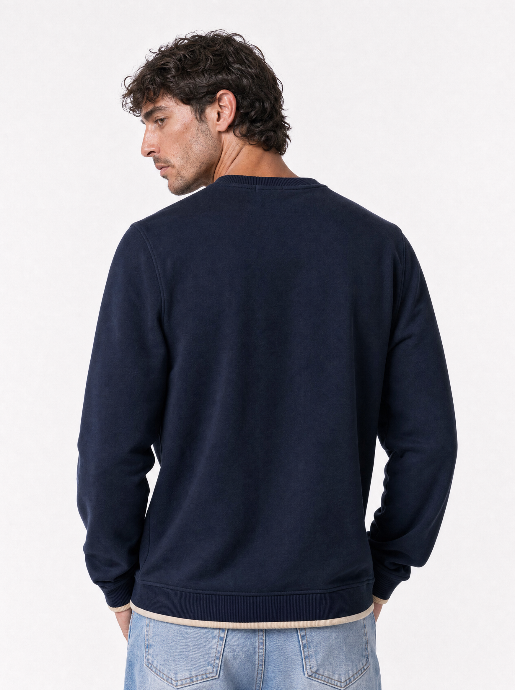 NORFOLK maglia paricollo con taschino etnico blu