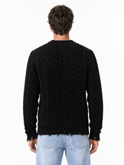 POLI BRAID Girocollo a treccia nero