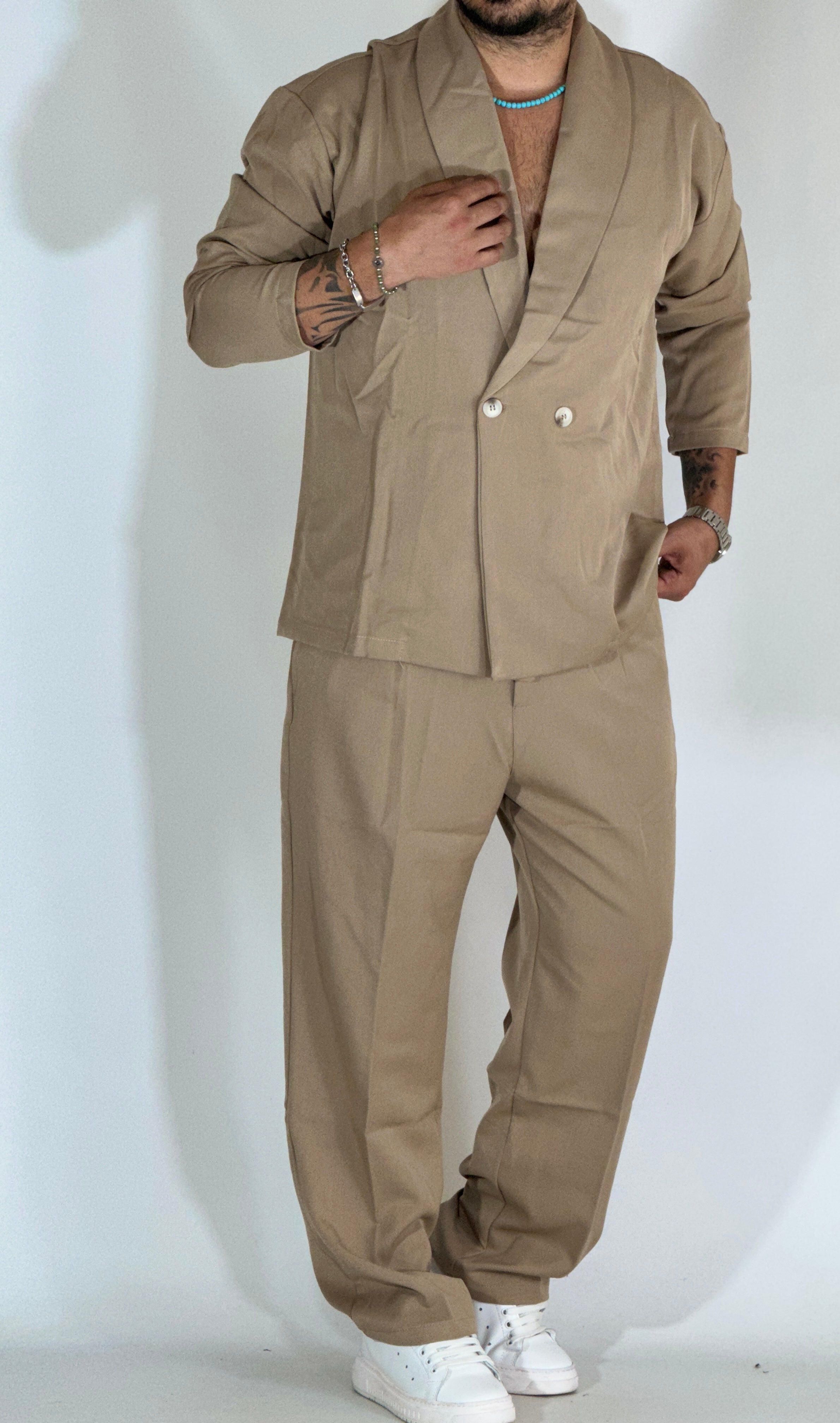 Abito palazzo doppiopetto beige AD33/334