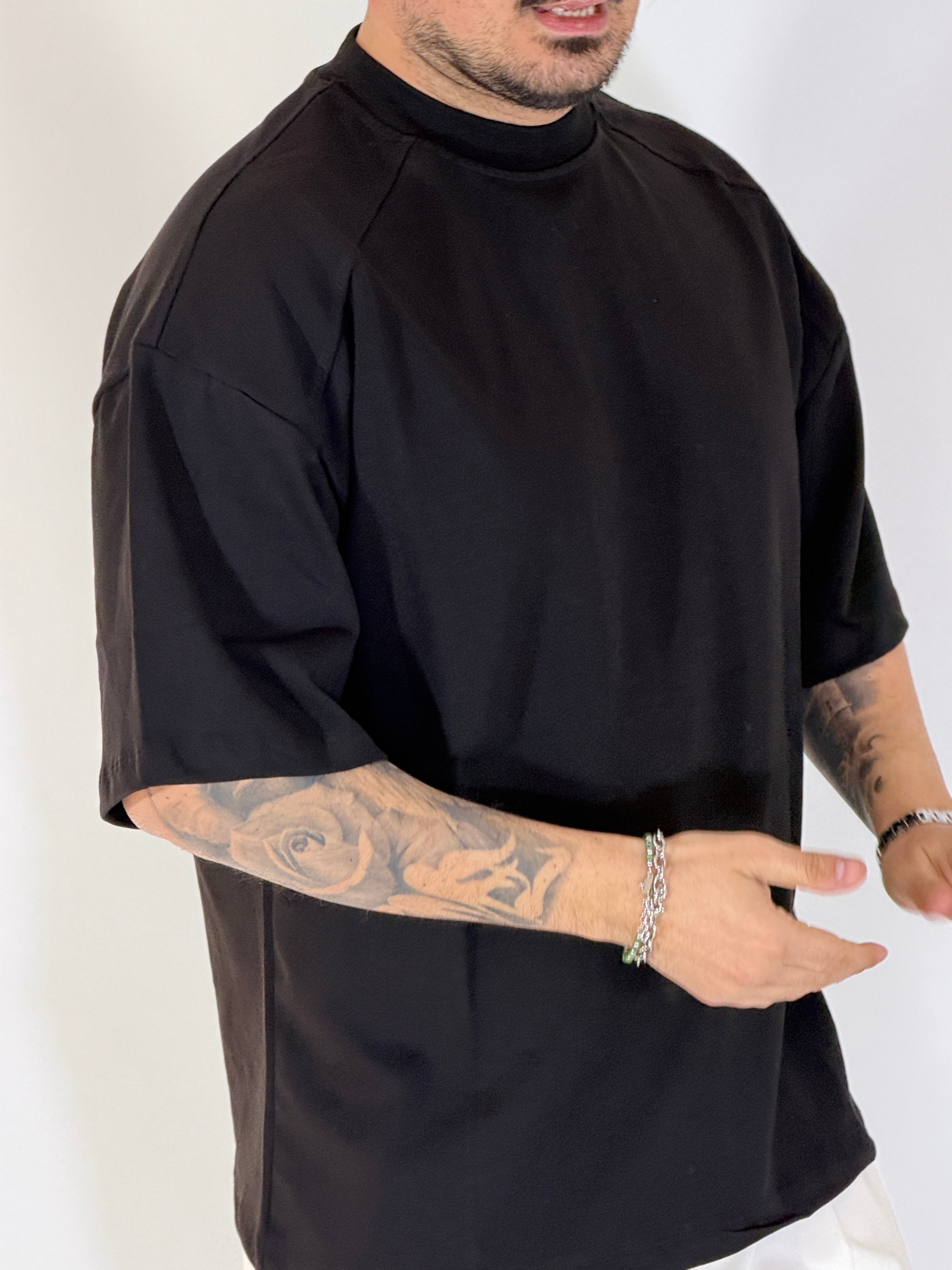 T-shirt over tre quarti nera 6003PE