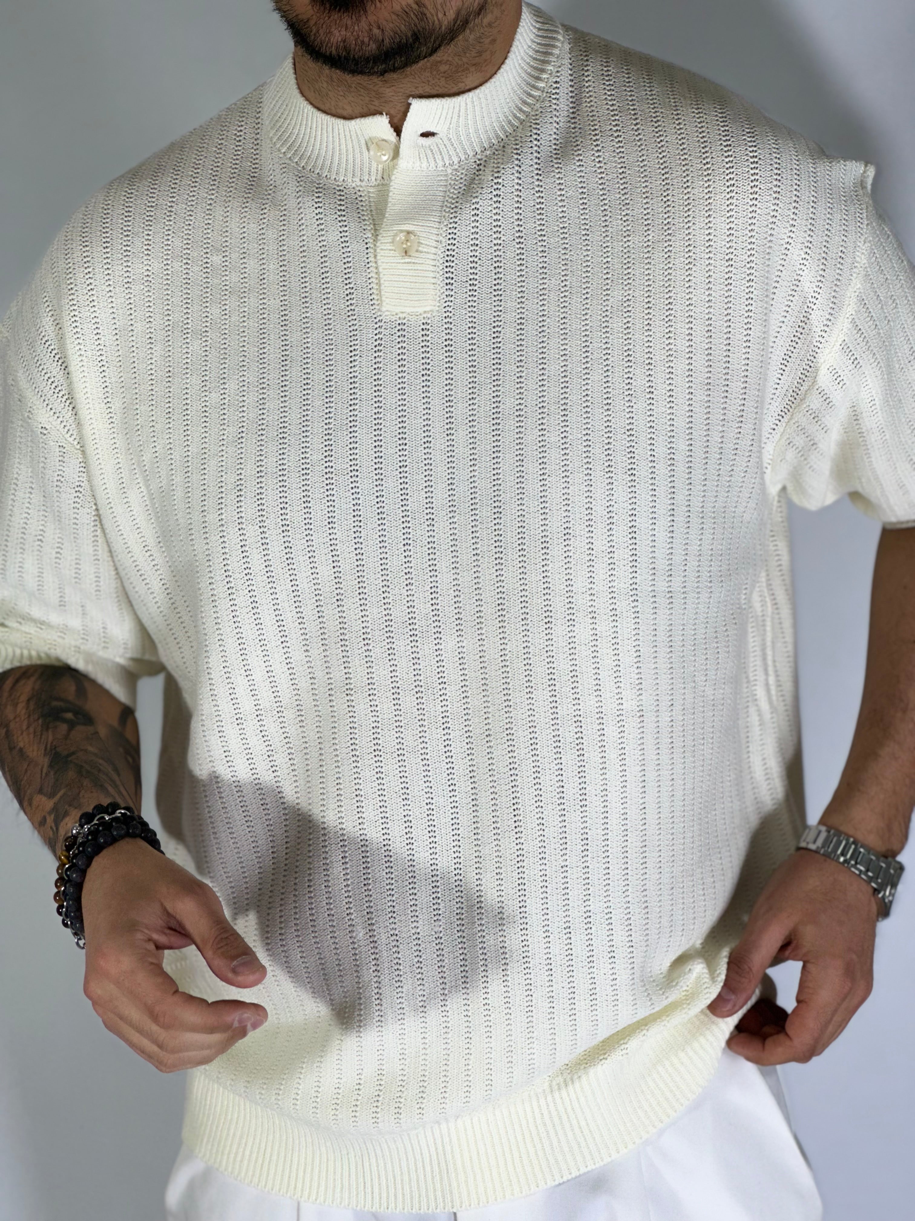 T-shirt serafino bianca W86002
