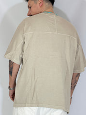 T-shirt fiammata beige 089G