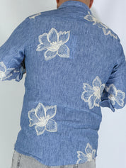 Camicia collo ricamata jeans MILOS