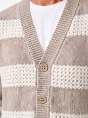 TECLA Cardigan ricamato sabbia/panna