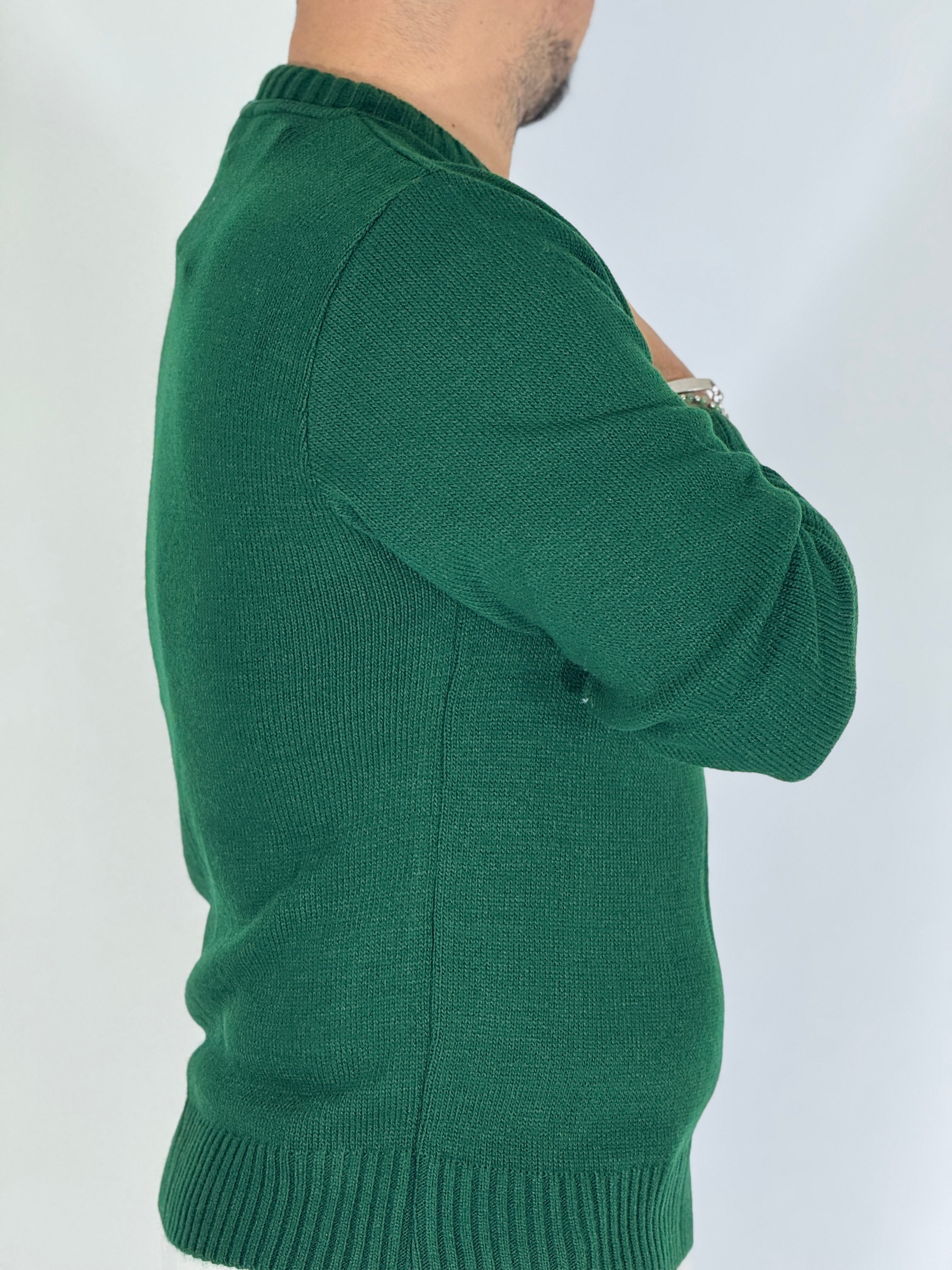 Girocollo basic verde bosco AD25161