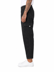 SOLARIS Pantalone cargo nero