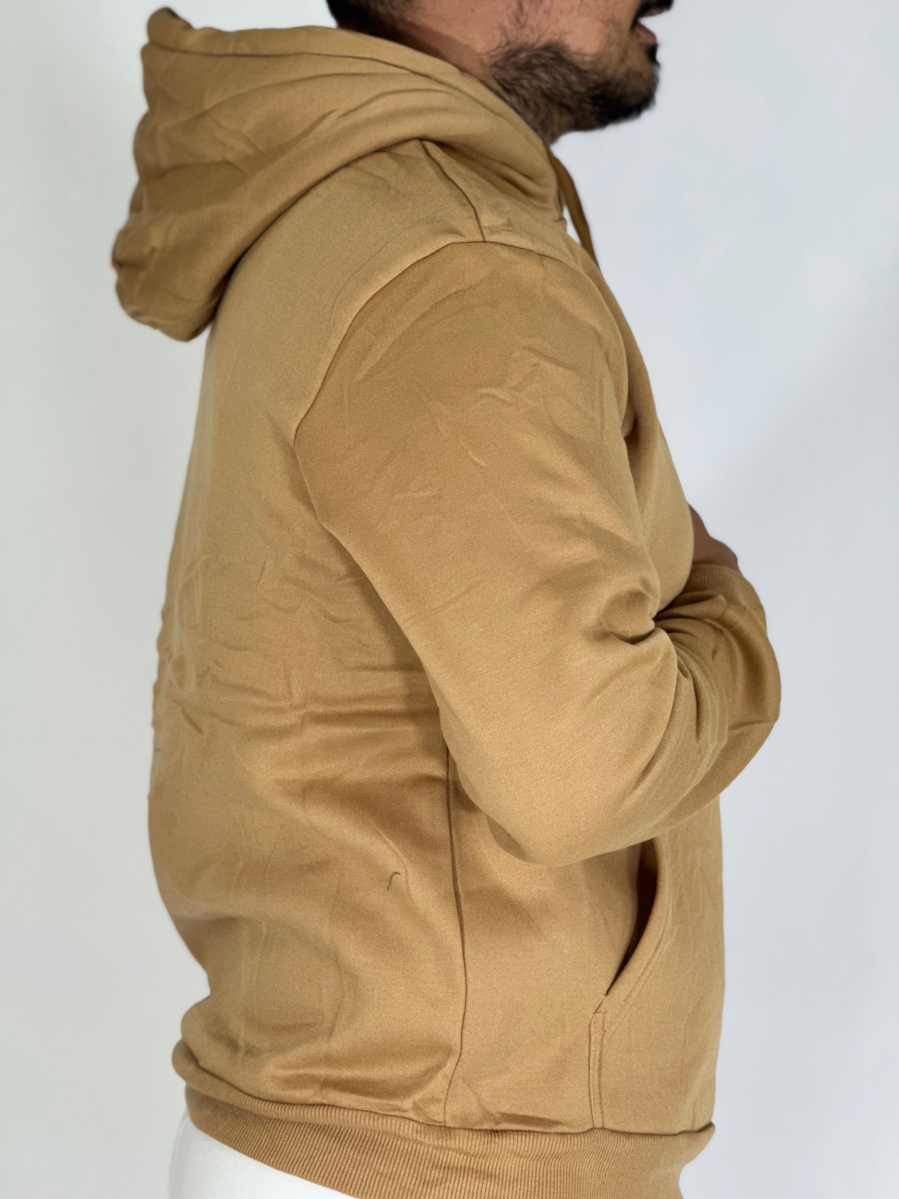 Felpa felpata con cappuccio beige LOGO B-2010