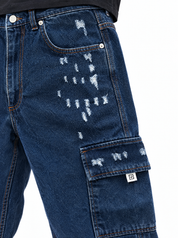 MIST Jeans cargo con abrasioni scuro