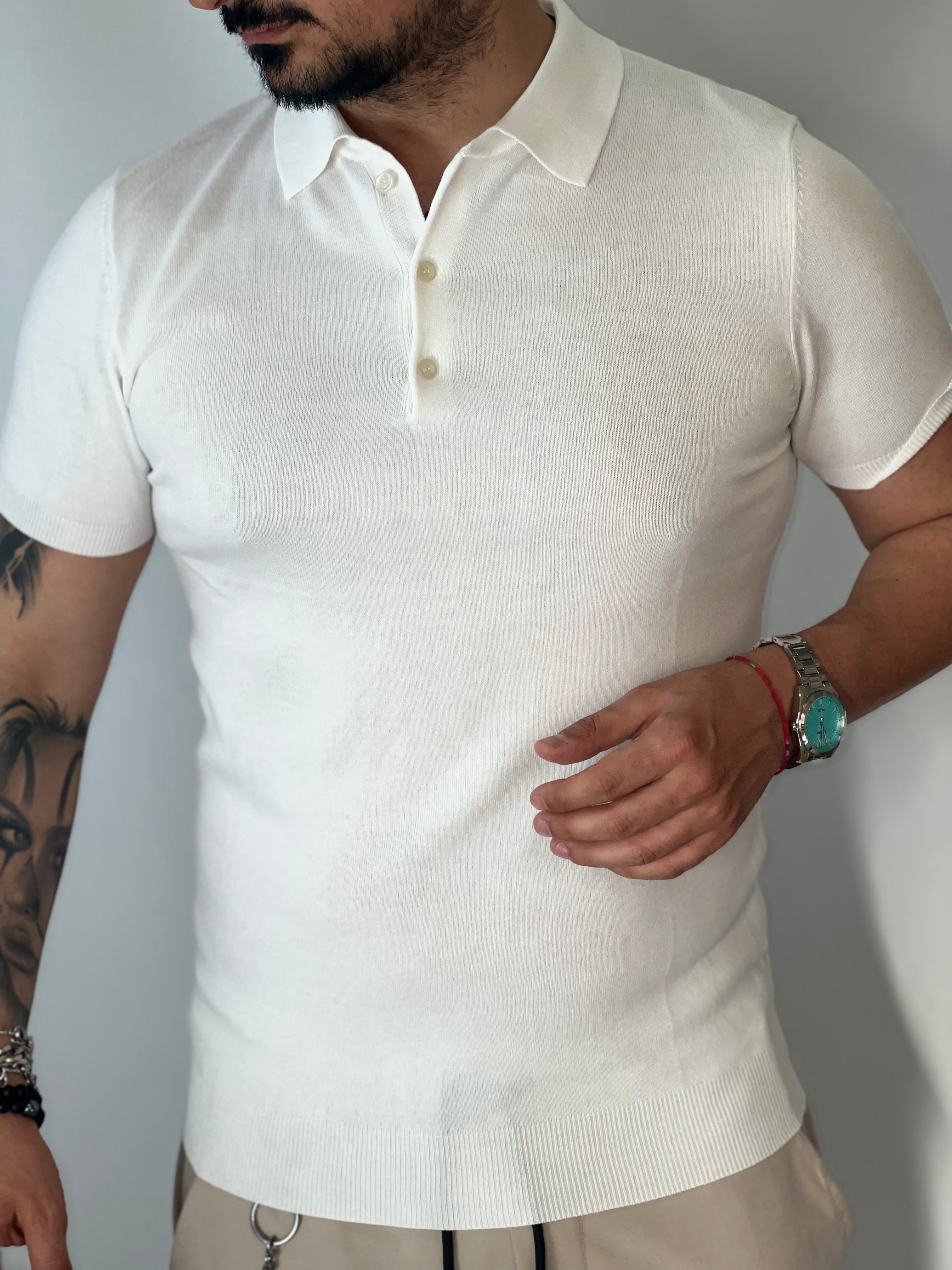 Polo mezza manica bianca MT966