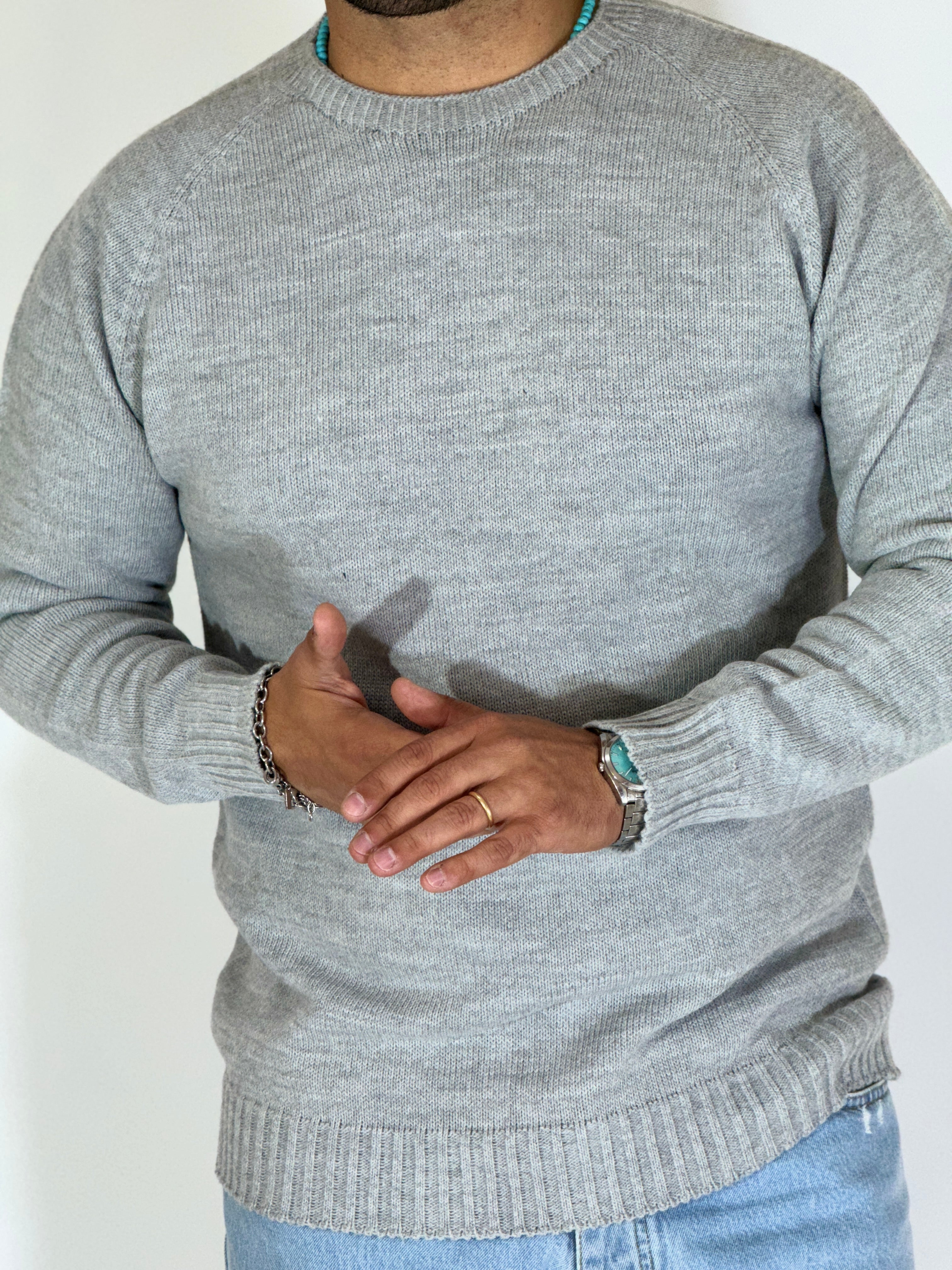 Maglione rasato perla SILVA