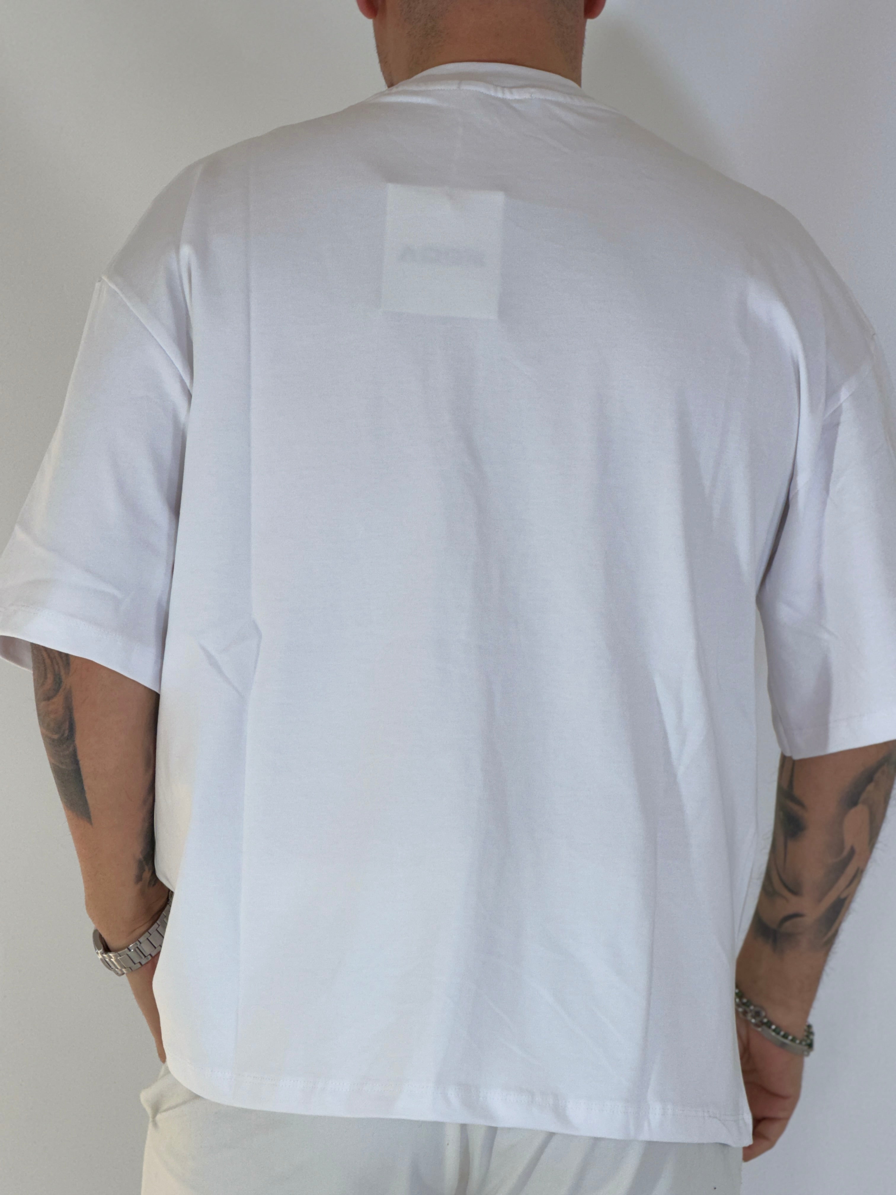 T-shirt over tre quarti bianca 6003PE
