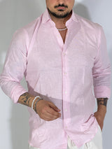Camicia millerighe migliaccio lino rosa POSITANO
