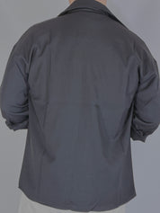 Camicione over fiammata nero 01937
