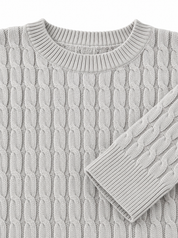 CARRUBE girocollo trecce toppe beige