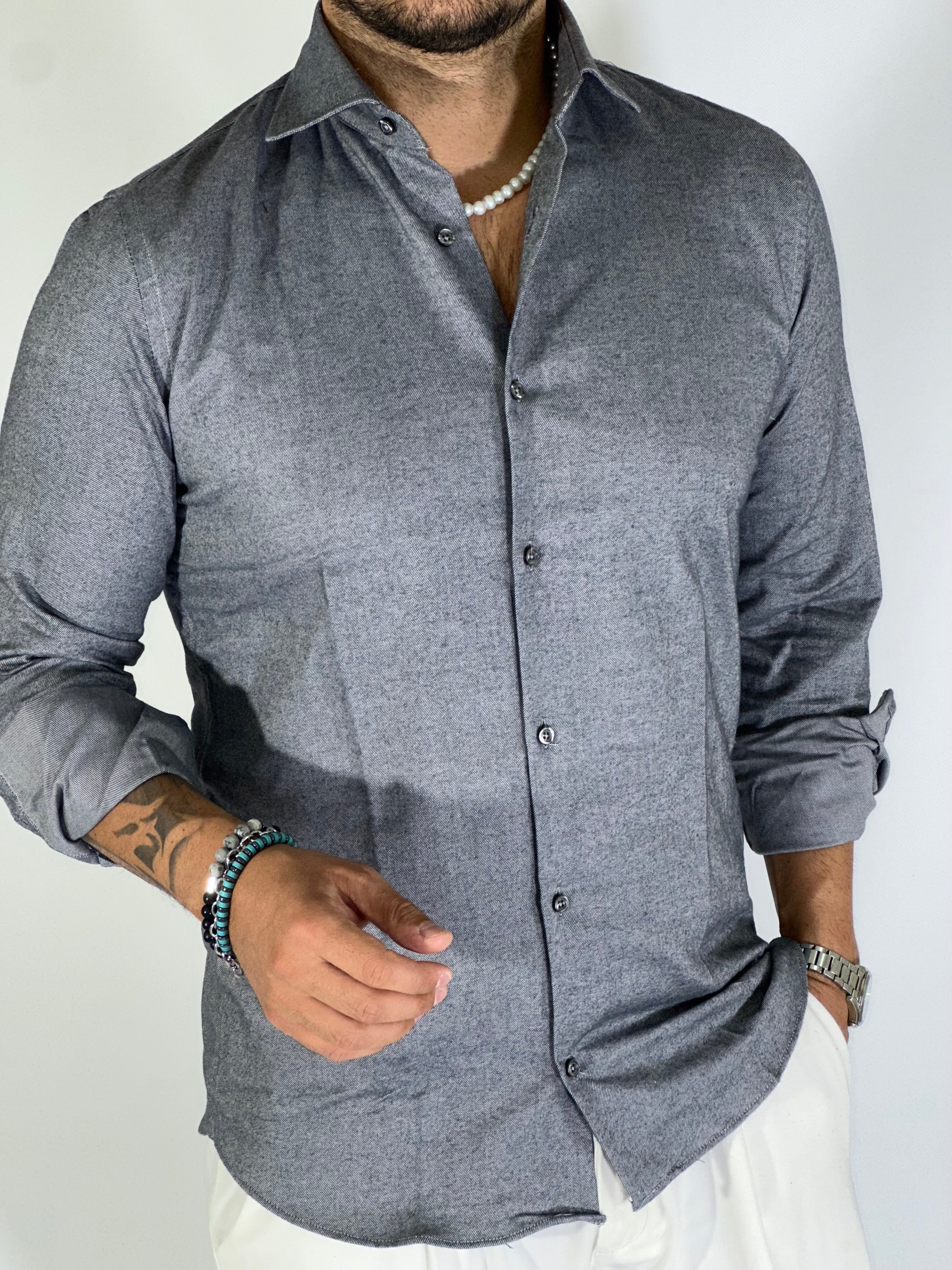 Camicia flanella grigio MIGLIACCIO