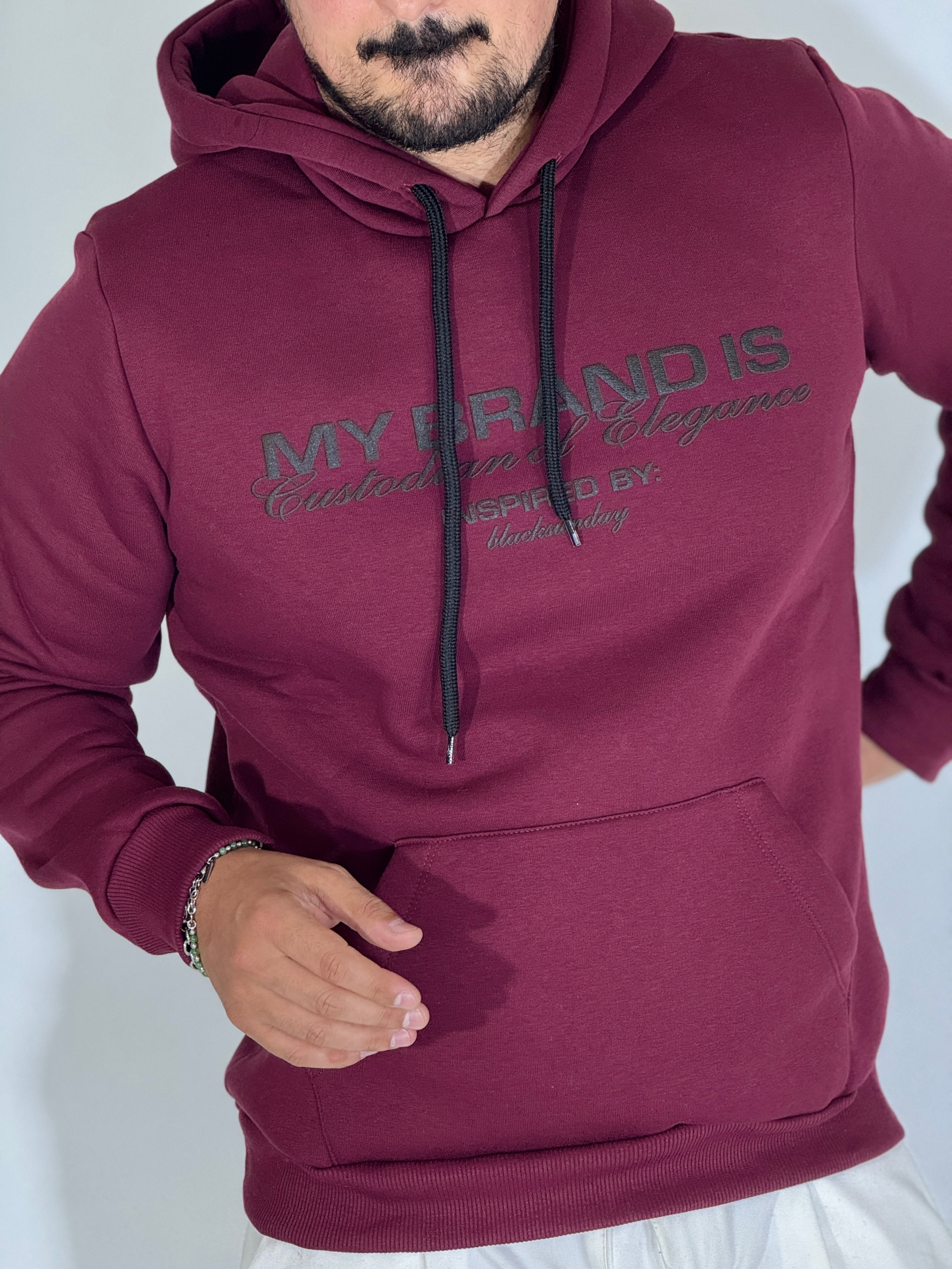 Felpa con cappuccio bordeaux NEW YORK