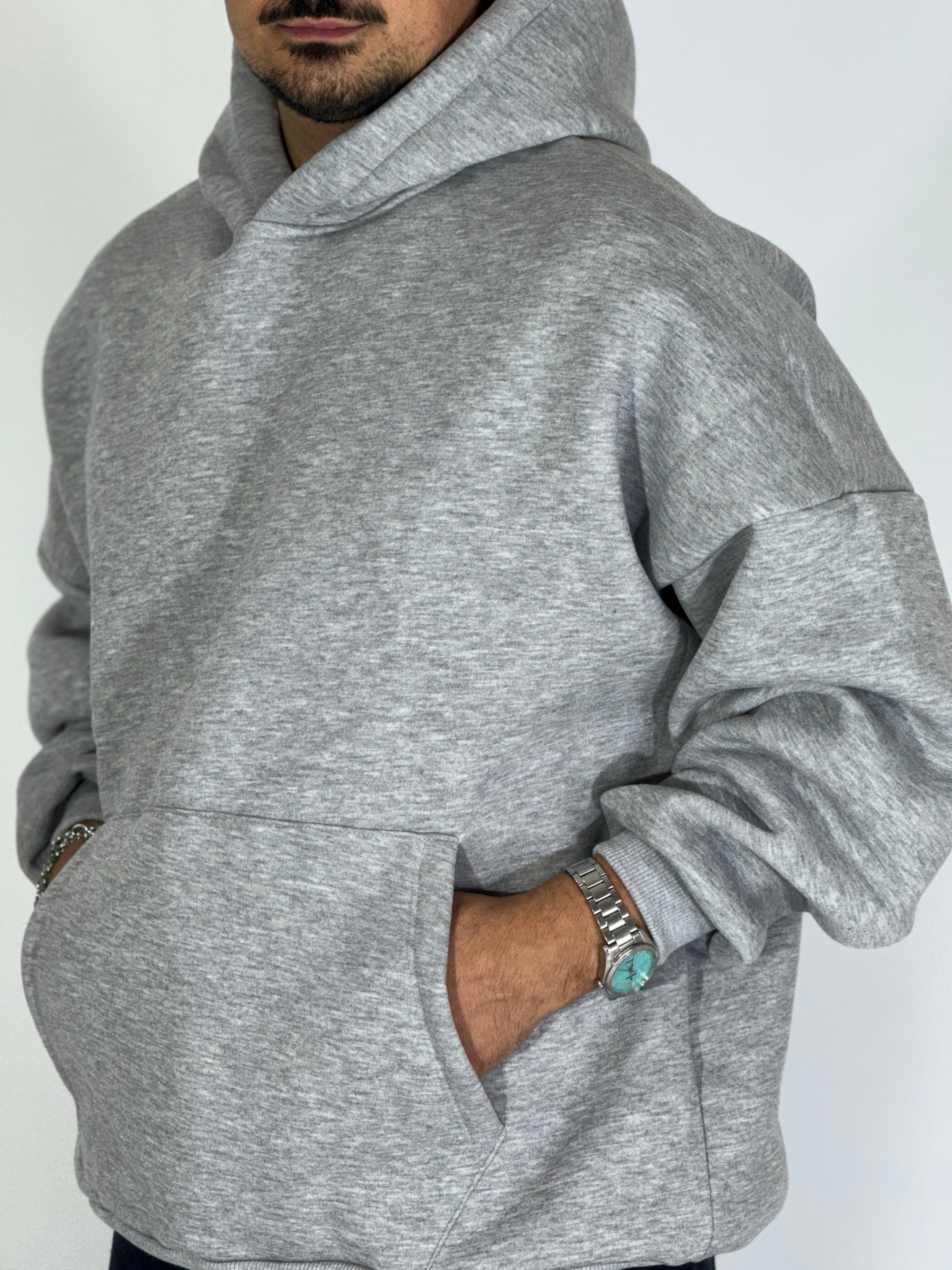 Felpa boxy grigio AD2065