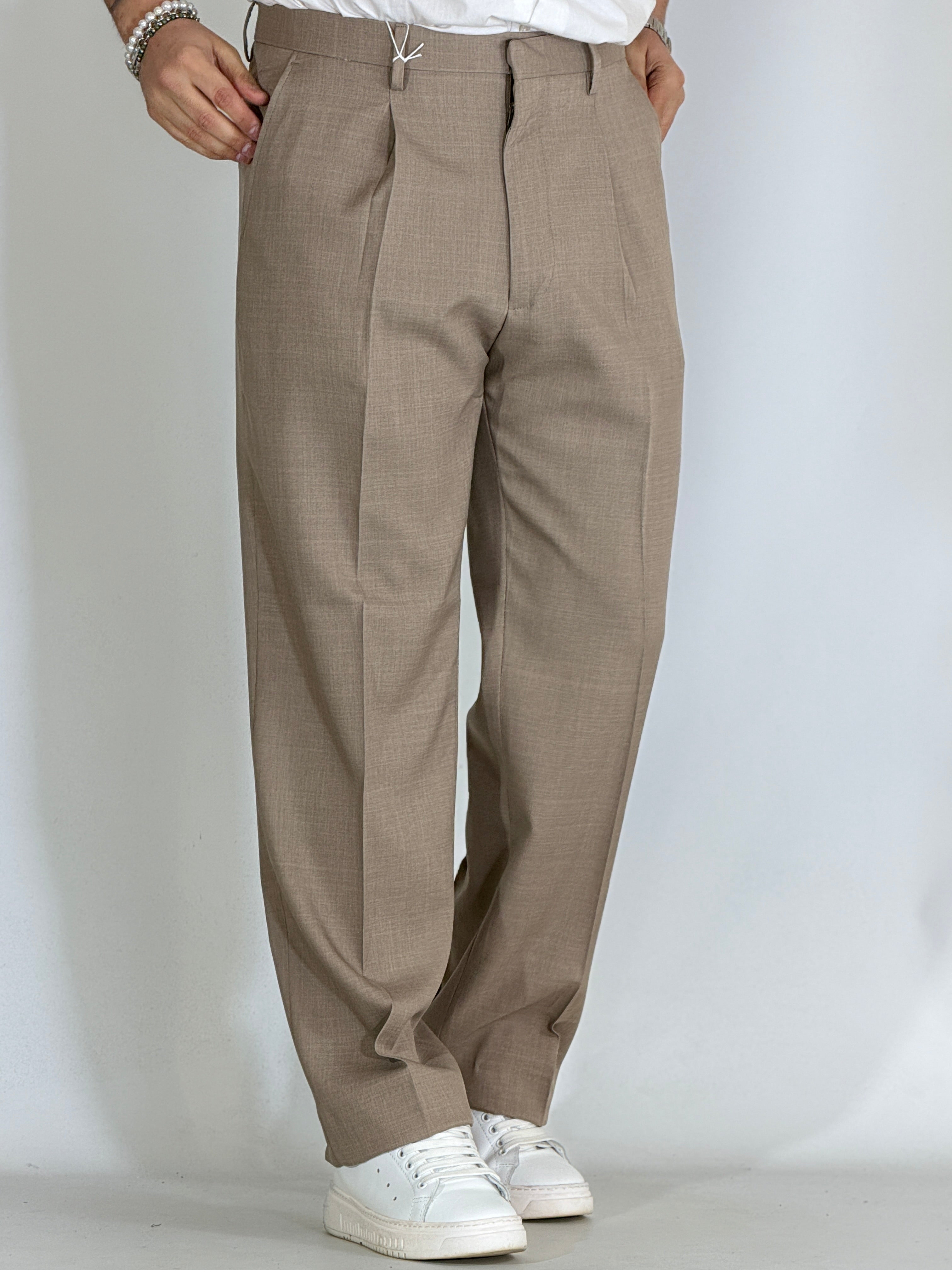 Pantalone fondo largo Migliaccio beige SPENCER