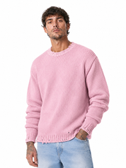 JOLLY girocollo con abrasioni rosa bubble