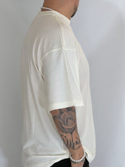 T-shirt a coste panna HERMANO