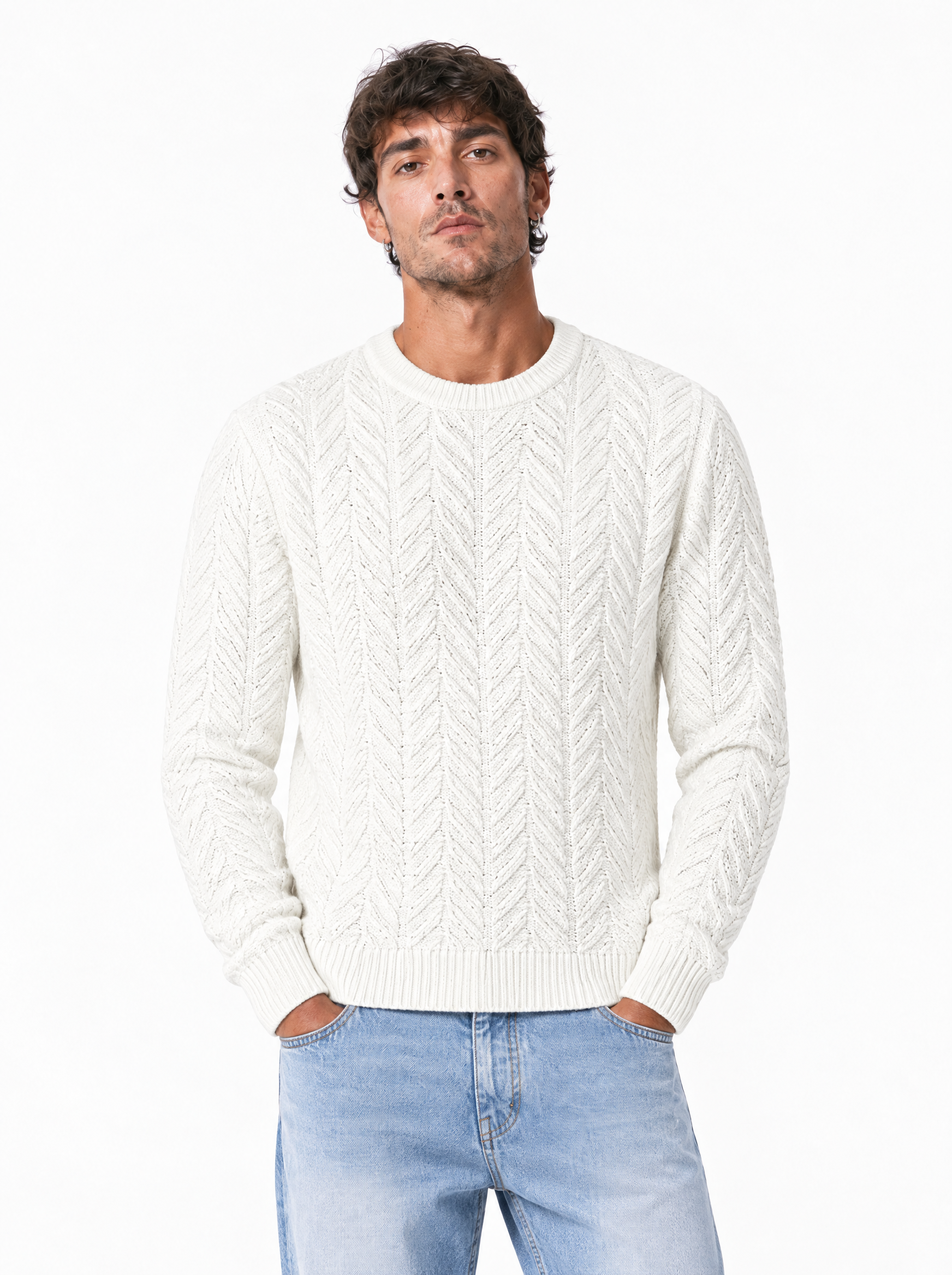 PORTADA Maglia tramata panna