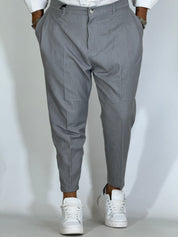 Nomad · Pantalone carrot con pince grigio chiaro