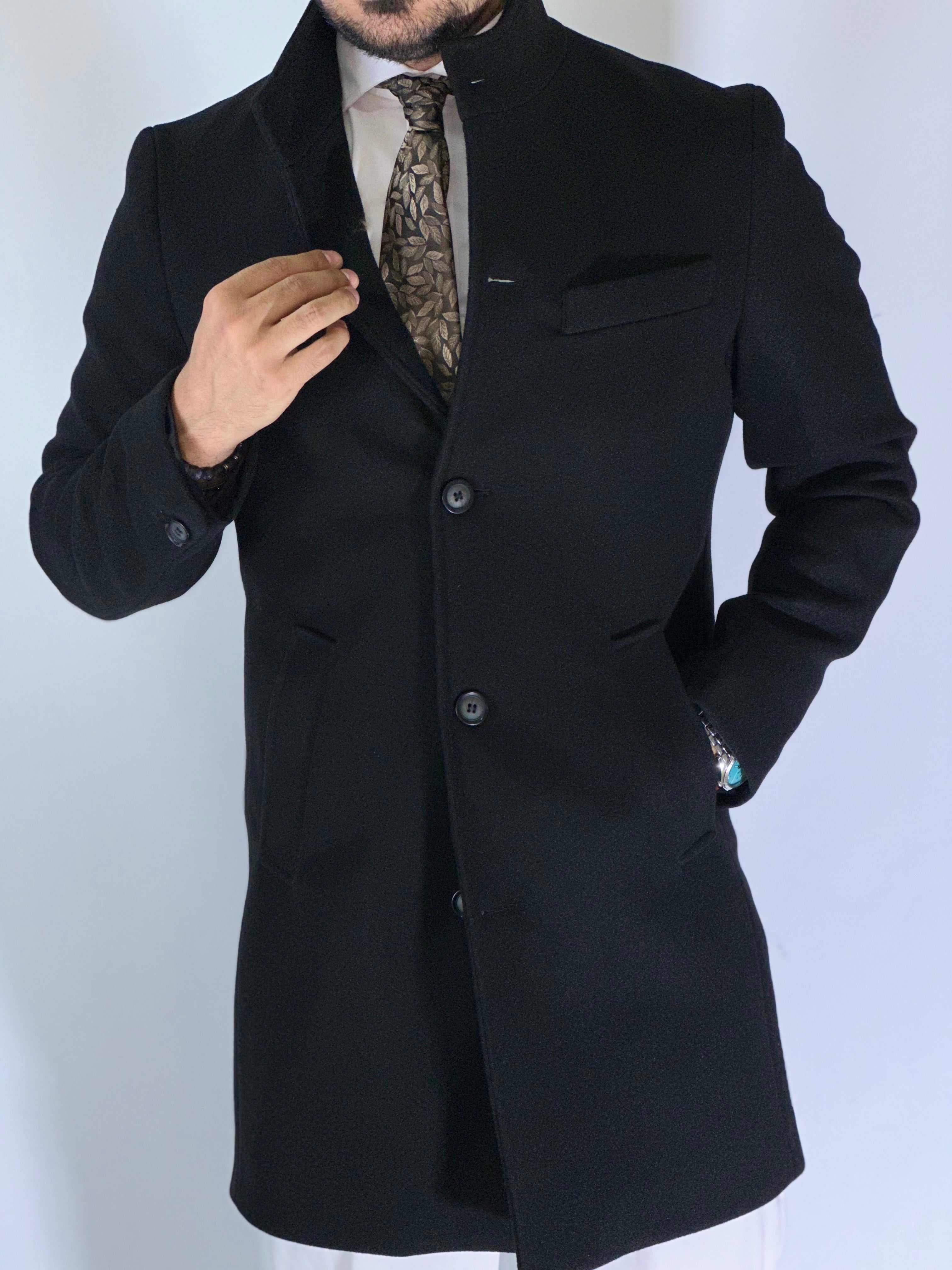 Cappotto coreano nero CPZAZA