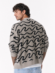 COSTIERA cardigan grigio-antra jacquard