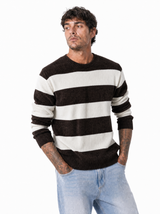 CARACCIOLO Girocollo a righe moro-beige