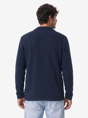 KASSEL cardigan punto riso blu