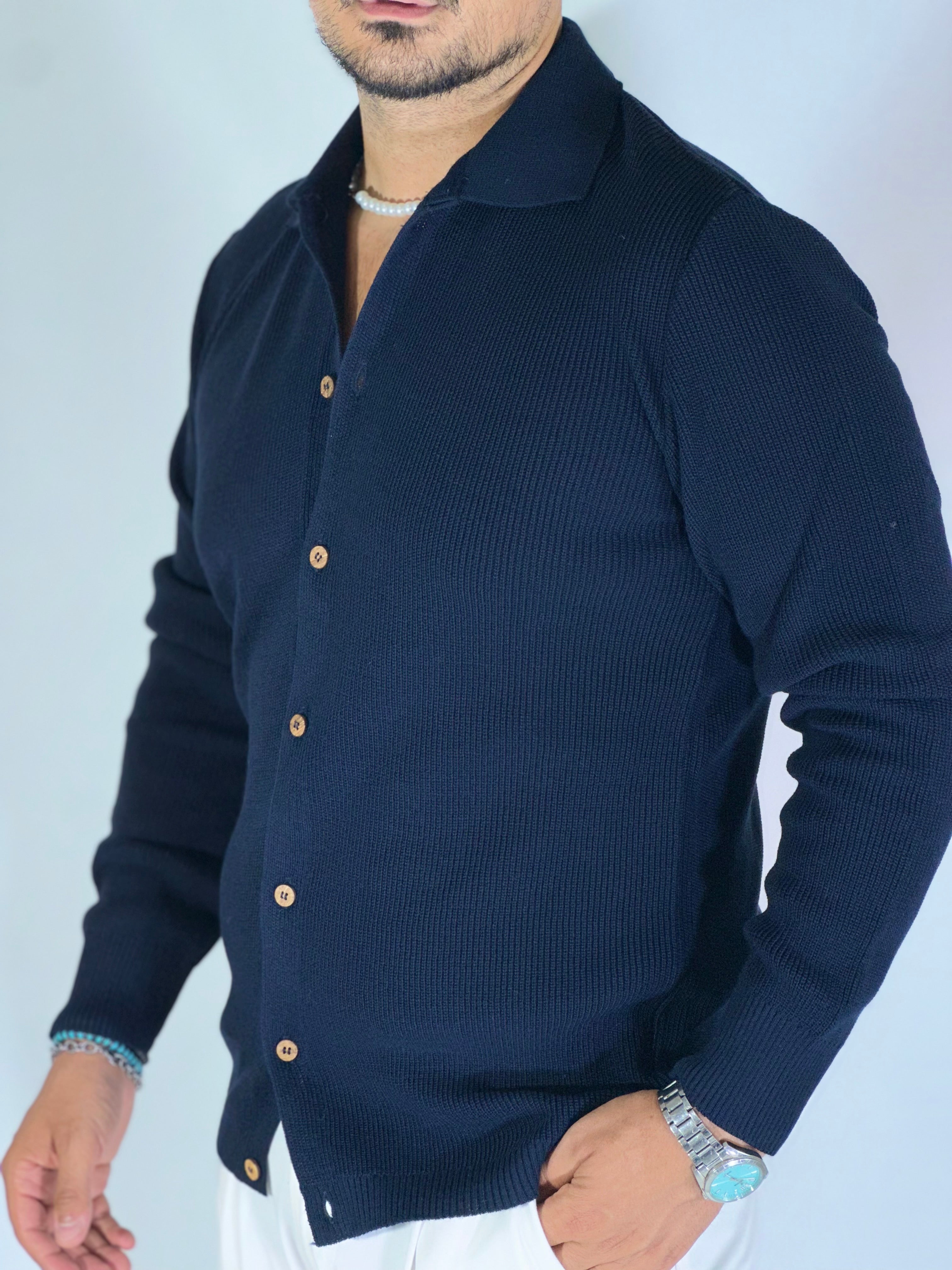 Giacca camicia blu SER122