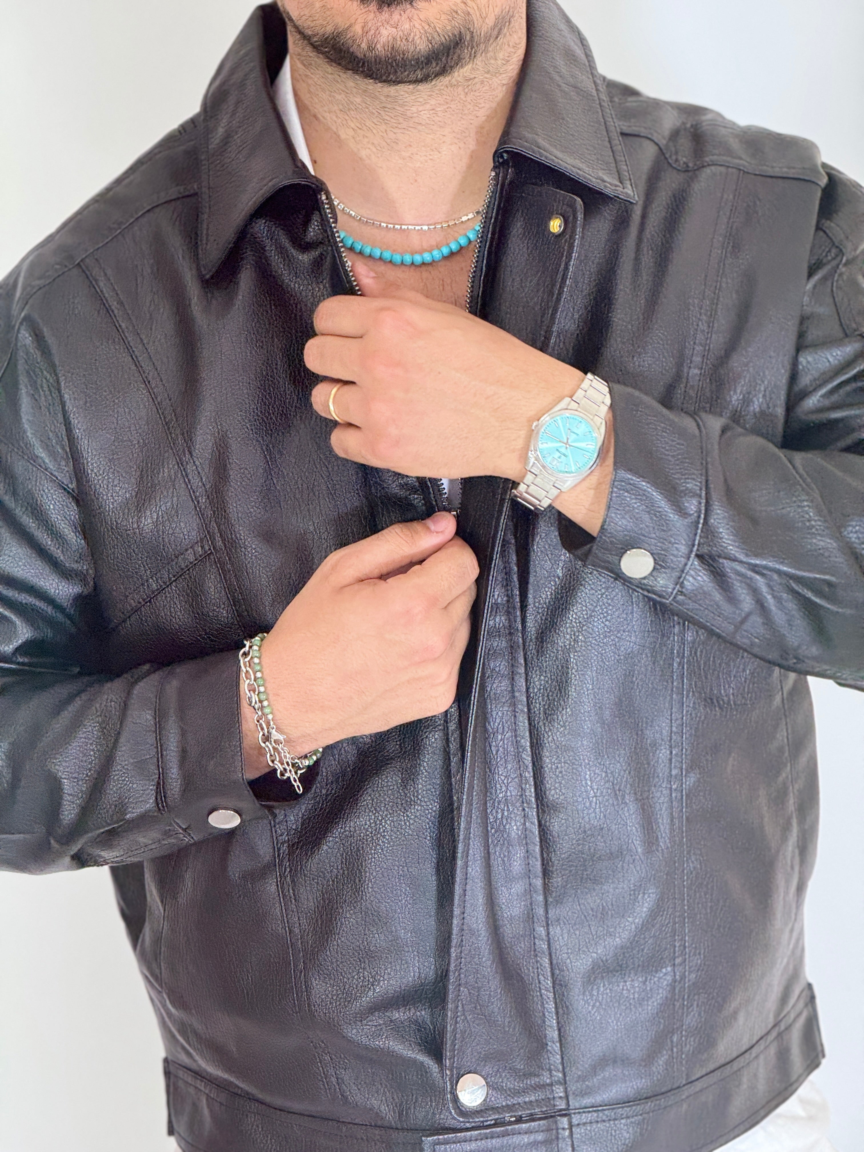 Giubbino eco-pelle nero 88510-9