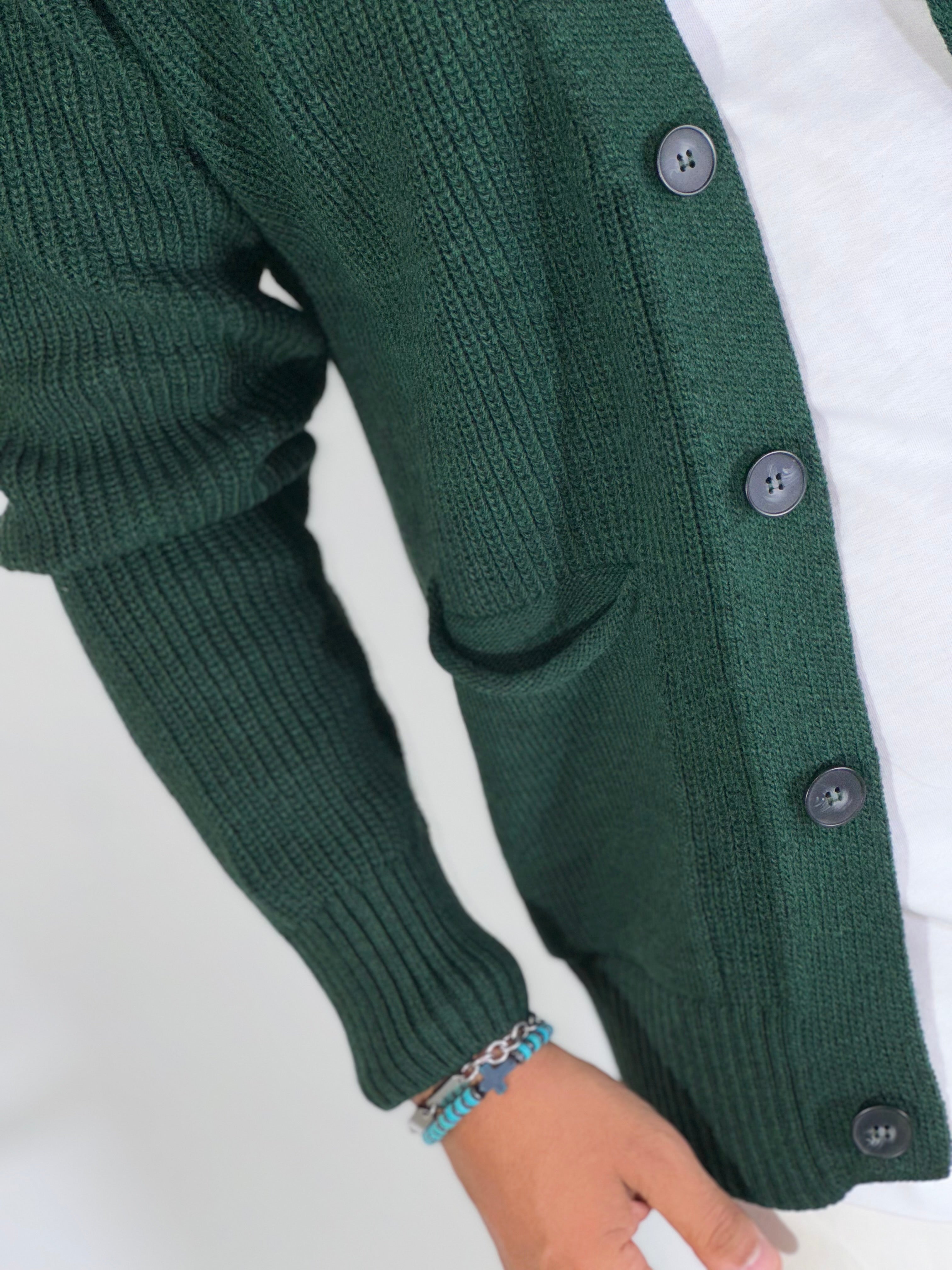 Cardigan con tasche verde g. PHC/019