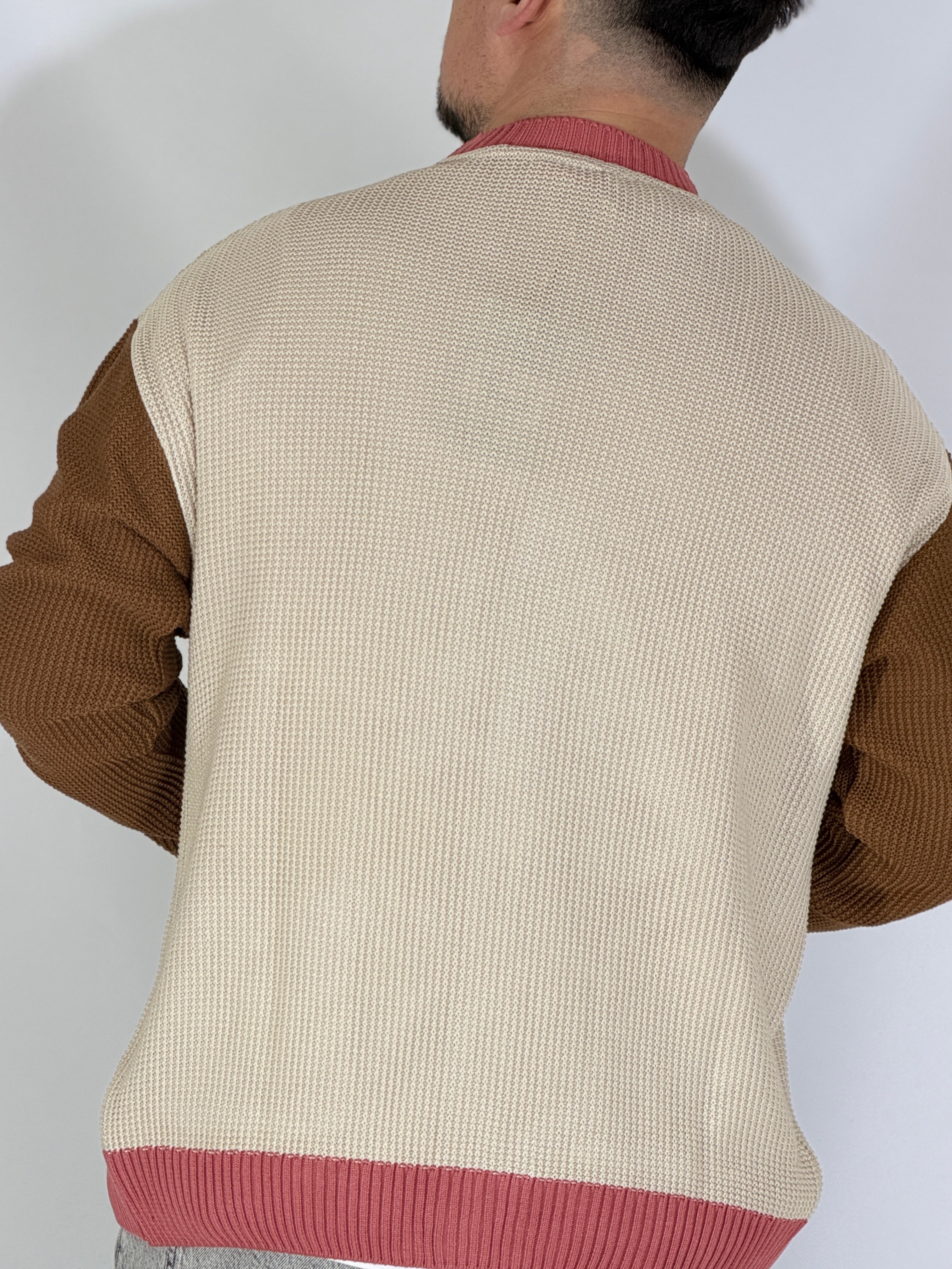 Dale · Cardigan tricolor avorio