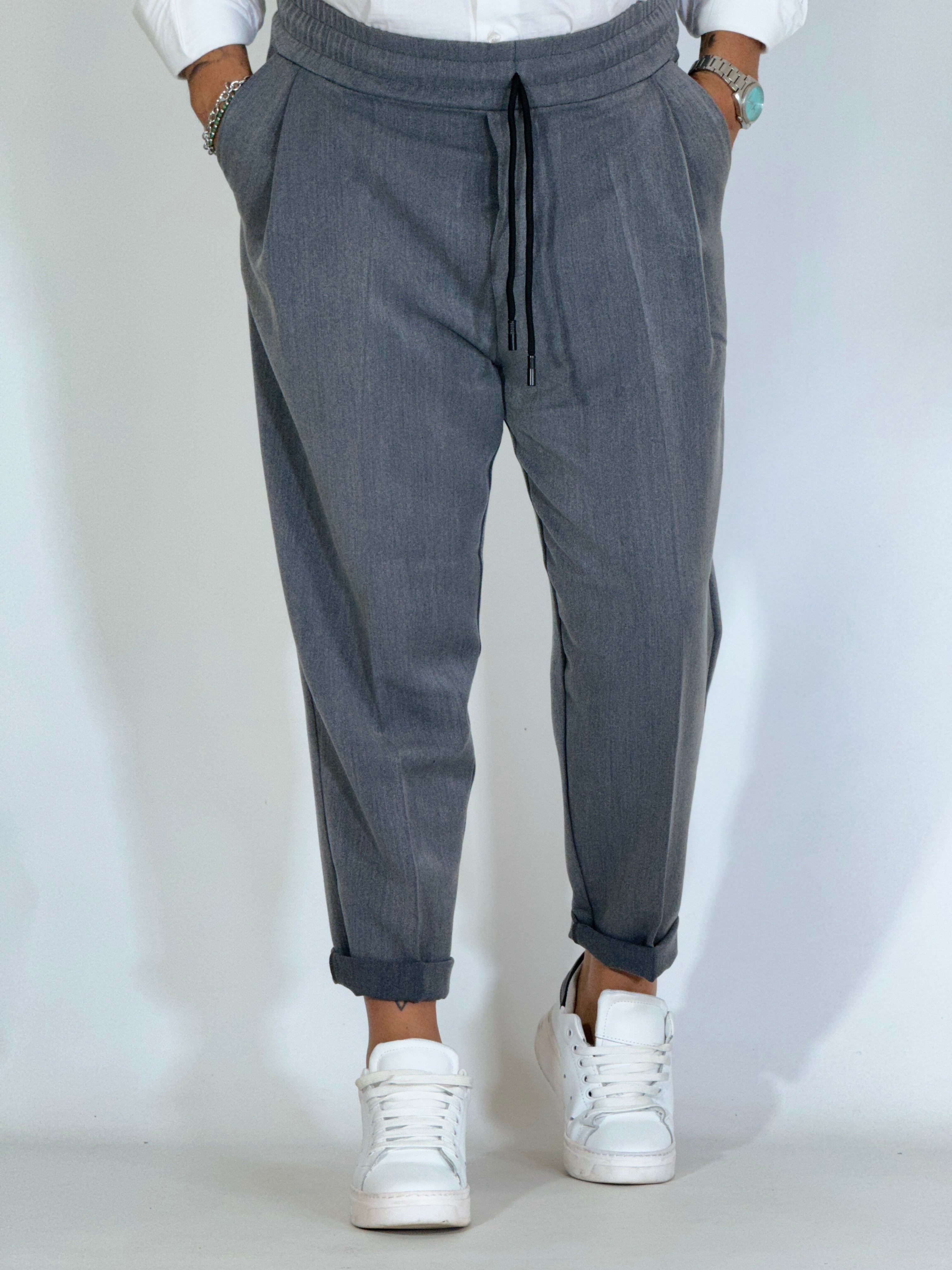 Pantalaccio japan con pinces grigio MAMAIA