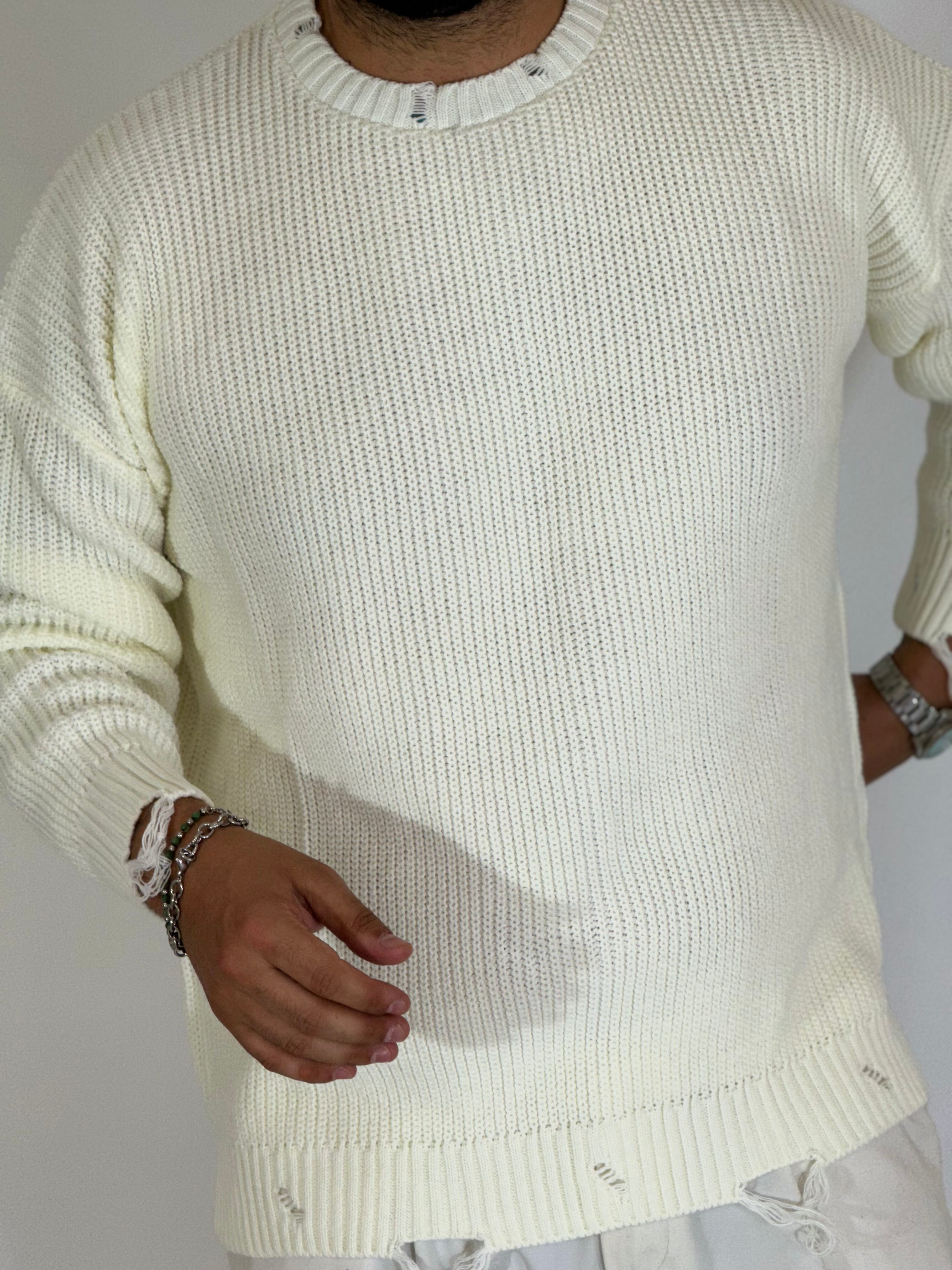 Maglione spalla scesa panna CAPORETTO