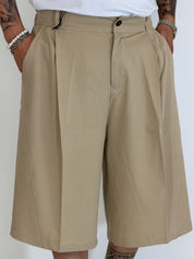 Bermudone con pinces beige OSAKA