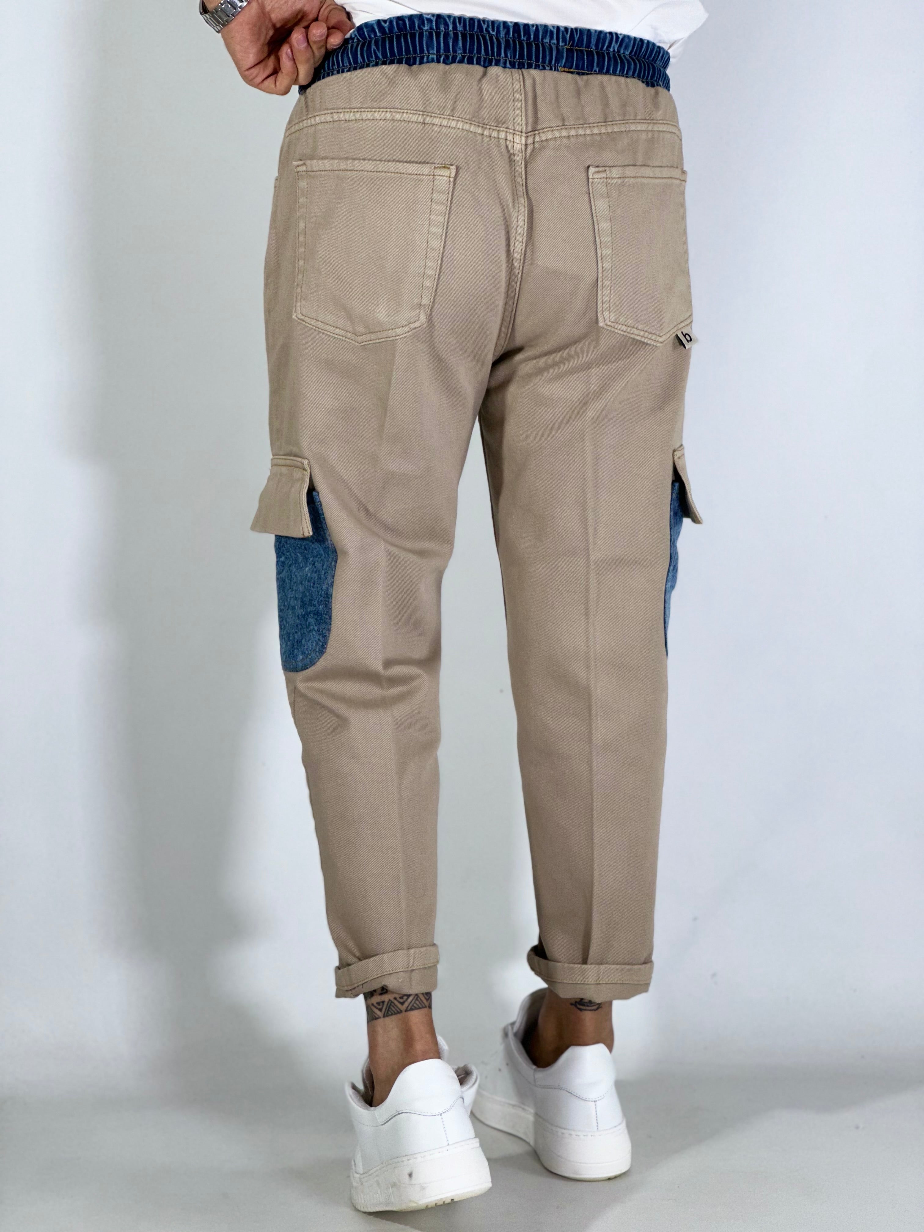 Pantalaccio jeans cargo beige BLKS/3022