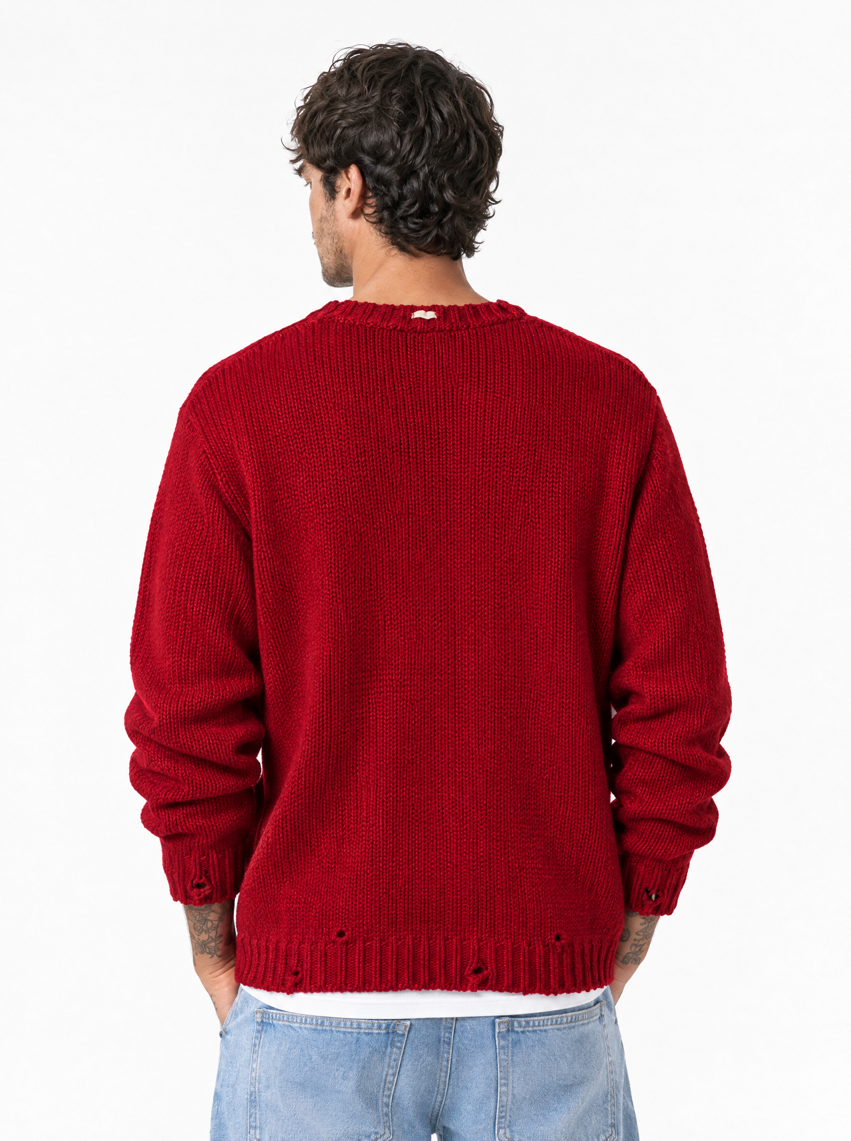 PIGNASECCA Girocollo con rotture rosso